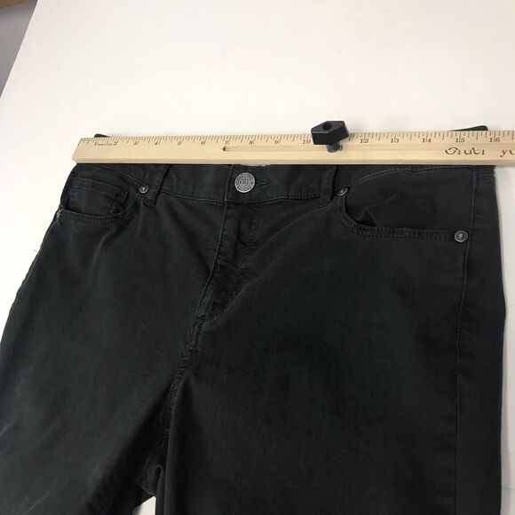 LOFT Slim Jeans Womens 10 30 Dark Green Flat Front Stretch Skinny Mid Rise - Picture 8 of 12